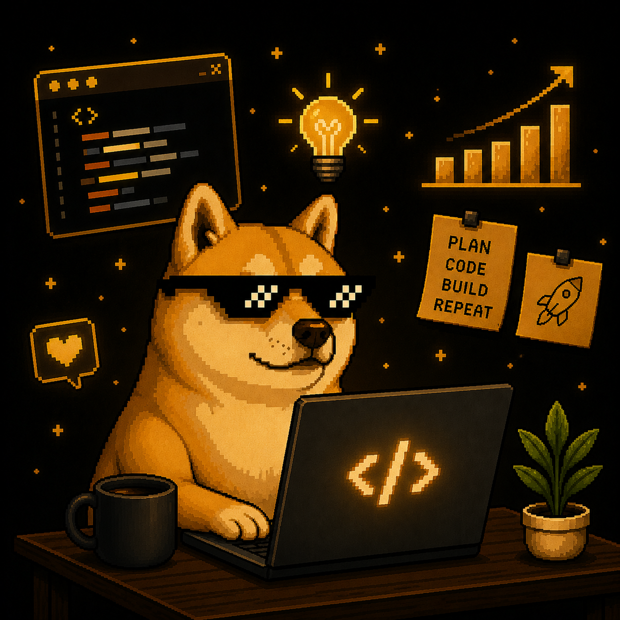 Sujal V Kanchan AI Workspace Pixel Art Illustration